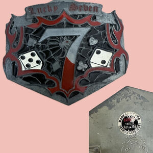 Y2K Lucky Seven Dice Belt Buckle – Vintage Gambling Goth Metal